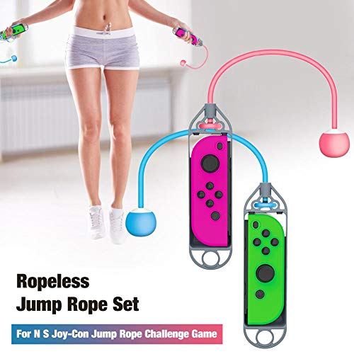 1 paquete de cuerda para saltar sin cuerda, cuerda de velocidad Crossfit ponderada sin enredos Cuerda para saltar inalámbrica de velocidad rápida para el juego NS Joy-Con Jump Rope Challenge