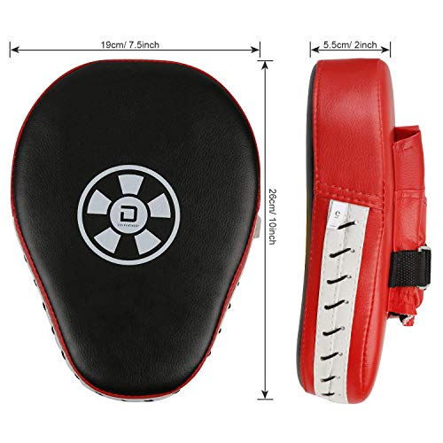 1 par Almohadillas de Boxeo Objetivos a Mano Handguards Boxing Paos Muay Thai Kick Boxing Martial Arts Kick Pad Training Color Rojo