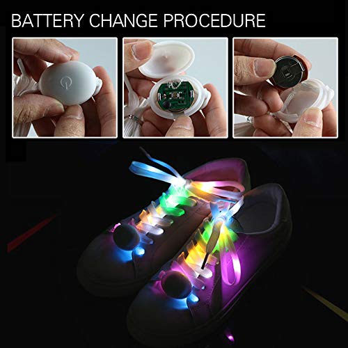 1 par de cordones LED de nailon para zapatos, para fiestas, hip-hop, baile, ciclismo, senderismo, patinaje (siete colores claros) 1 par de cordones LED de nailon para zapatos, para fiestas, hip-hop, baile, ciclismo, senderismo, patinaje (siete colores claros)