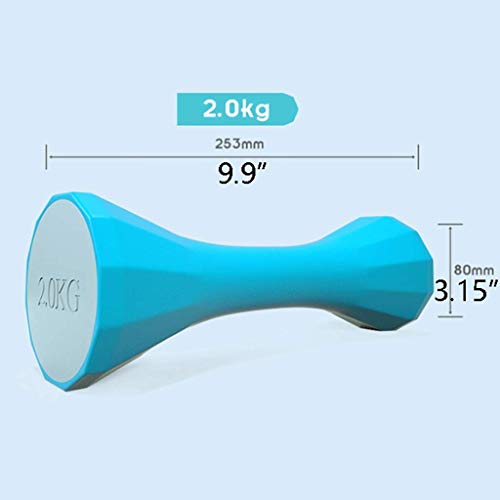 1 par de mancuernas de levantamiento de pesas para yoga, fitness, gimnasio, ejercicio en casa, impermeable, antideslizante, con mancuerna mate (color: azul 4 kg (2 kg x 2)) 1 par de mancuernas de levantamiento de pesas para yoga, fitness, gimnasio, ejercicio en casa, impermeable, antideslizante, con mancuerna mate (color: azul 4 kg (2 kg x 2))