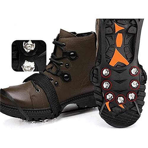 1 par de tacos de hielo antideslizantes universales para zapatos de invierno, crampones 1 par de tacos de hielo antideslizantes universales para zapatos de invierno, crampones