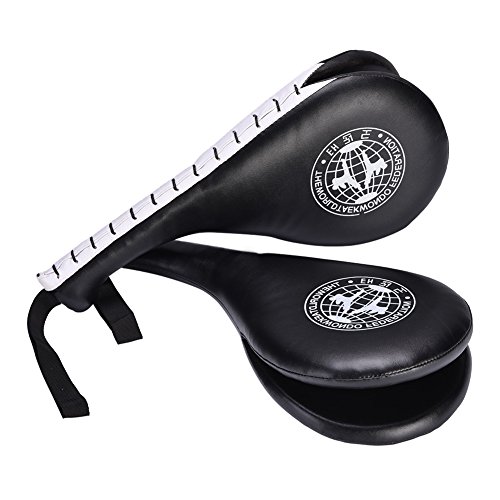 1 par de Taekwondo Fighting de entrenamiento Karate boxeo almohadilla doble patada formación Gear mano caja, negro 1 par de Taekwondo Fighting de entrenamiento Karate boxeo almohadilla doble patada formación Gear mano caja, negro