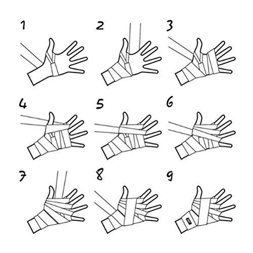 1 par de vendas de boxeo de mano de 3 metros/5 metros de envoltura de mano de boxeo guantes interiores cinturón deportivo