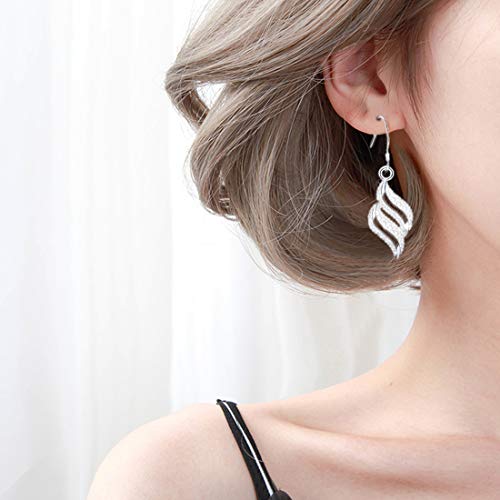 1 par Pendientes pequeños de plata de las mujeres pendientes ondulados en Compatible Conma de hoja pendientes preciosos 1 par Pendientes pequeños de plata de las mujeres pendientes ondulados en Compatible Conma de hoja pendientes preciosos