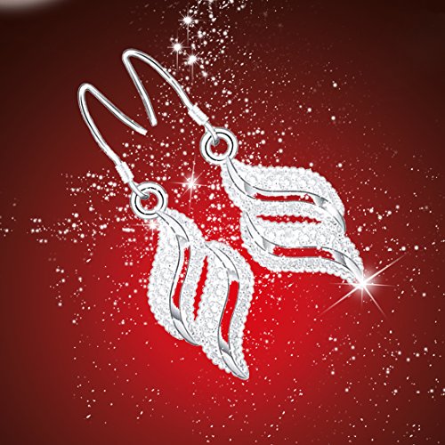 1 par Pendientes pequeños de plata de las mujeres pendientes ondulados en Compatible Conma de hoja pendientes preciosos 1 par Pendientes pequeños de plata de las mujeres pendientes ondulados en Compatible Conma de hoja pendientes preciosos