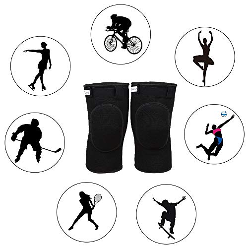 1 Par Rodilleras Deportivas de Esponja Apoyo de la Rodilla Unisex para Crossfit Voleibol Bicicleta Baloncesto Rosa M