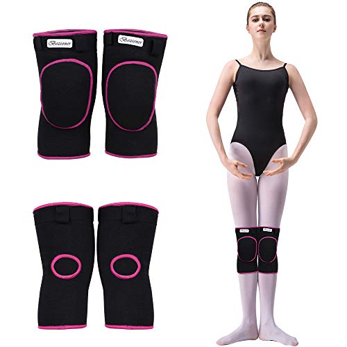 1 Par Rodilleras Deportivas de Esponja Apoyo de la Rodilla Unisex para Crossfit Voleibol Bicicleta Baloncesto Rosa M