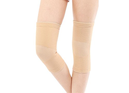 1 par unisex Non-Trace silicona rodilla pads-knee Brace apoyo pierna manga apoyo Brace Pads Rótula para deportes al aire libre voleibol baloncesto baile ciclismo escalada Yoga, color carne