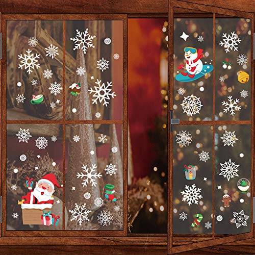 10 Hojas de Pegatinas Ventana Navidad Santa Muñeco de Nieve Alce de la Puerta Pegatinas Navidad Cristal Decoración Reutilizable Bricolaje Pegatinas Electrostáticas Calcomanías ventanas para Fiesta