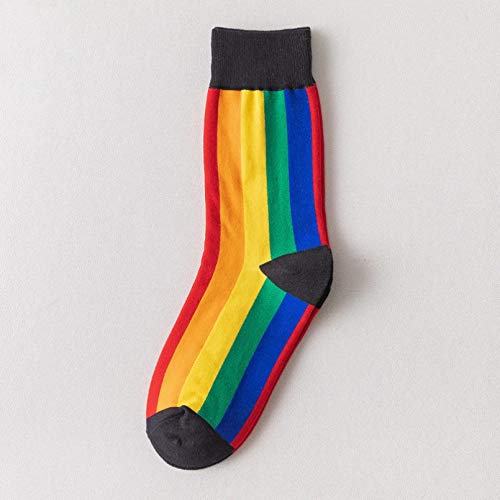 10 Pares Autumn Winter Creation Socks Women Socks Mosaic Rainbow Vertical Stripes Socks