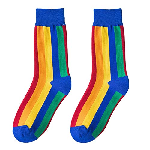 10 Pares Autumn Winter Creation Socks Women Socks Mosaic Rainbow Vertical Stripes Socks