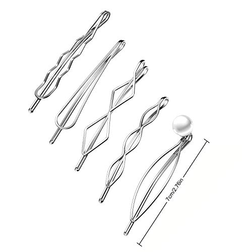 10 Piezas Pinzas de Pelo de Metal Geométricas Pasador de Pelo Minimalista y Delicado Accesorios de Pelo de Metal para Mujer Accesorios de Tocado, 5 Estilos (Plata) 10 Piezas Pinzas de Pelo de Metal Geométricas Pasador de Pelo Minimalista y Delicado Accesorios de Pelo de Metal para Mujer Accesorios de Tocado, 5 Estilos (Plata)