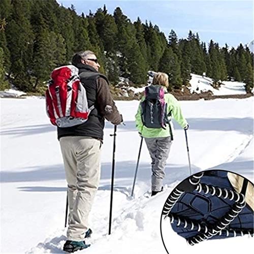 10-Stud Ice Snow Grippers, antideslizantes Pinzas de hielo de invierno Universal Slip-On Stretch Fit Snow & Ice Spikes Tacos de tracción para nieve Crampones (puños, crampones, tacos)