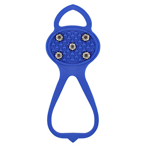 10-Stud Ice Snow Grippers, antideslizantes Pinzas de hielo de invierno Universal Slip-On Stretch Fit Snow & Ice Spikes Tacos de tracción para nieve Crampones (puños, crampones, tacos)