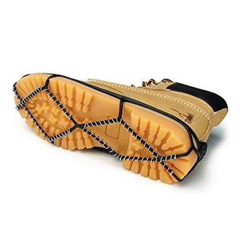 10-Stud Ice Snow Grippers, antideslizantes Pinzas de hielo de invierno Universal Slip-On Stretch Fit Snow & Ice Spikes Tacos de tracción para nieve Crampones (puños, crampones, tacos)