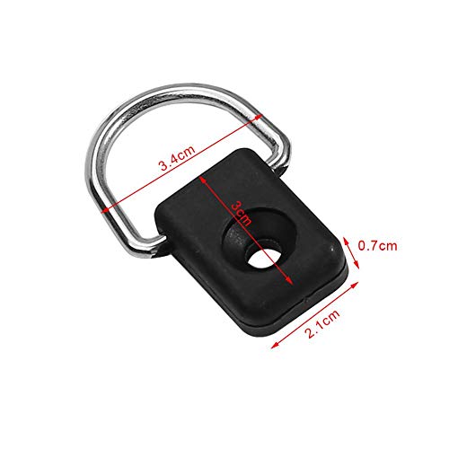 10 Unids Kayak D Ring, Boat Rigging D Anillo Seguridad Tie Down Loop Accesorios de la Cubierta con Tornillos M6 para Canoa Kayak Barco Pesca Vela