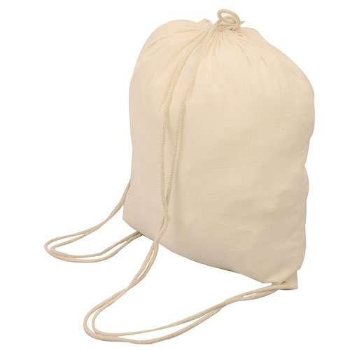 10 x Bolsa Mochila Algodón Natural Con Cordones Tamaño 39 x 35 Centimetros