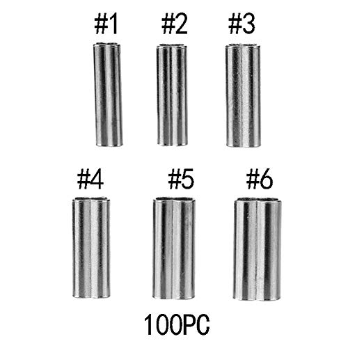 100 piezas de manguitos de engarzado de doble barril, manguito de doble barril manguitos de cable de alambre manga de bucle de engarzado de cobre línea de pesca conectores de tubo aparejos(1.2mm*10mm) 100 piezas de manguitos de engarzado de doble barril, manguito de doble barril manguitos de cable de alambre manga de bucle de engarzado de cobre línea de pesca conectores de tubo aparejos(1.2mm*10mm)