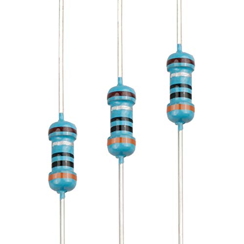 100 unidades de 3 ohmios, resistencia 1/4 W (0,25 W) resistencia fija a película de metal con una tolerancia de ± 1%, valores de resistencia múltiples opcionales.