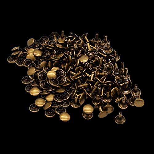 100 Unids Metal Doble Cara Remaches Tubulares Stud para La Bolsa De Cuero Bolsa De Ropa - Bronce, 10x10mm