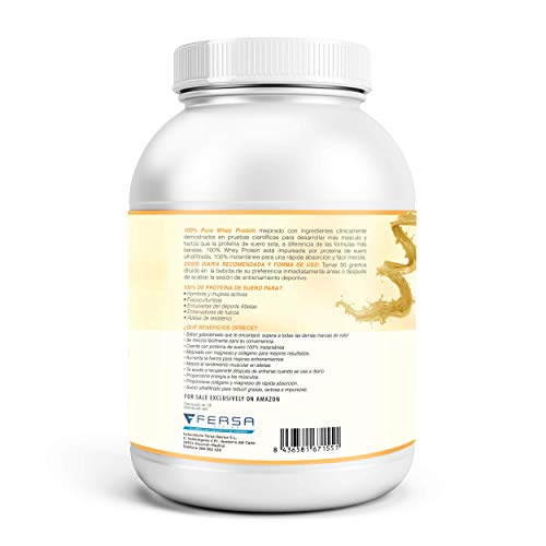 100% Whey Protein con Colágeno y Magnesio | 43Gr. de Proteína Pura por toma 0% Azúcares | Aumenta el crecimiento muscular y tonifica los músculos | Protege y lubrica Articulaciones | 1000g (Vainilla)