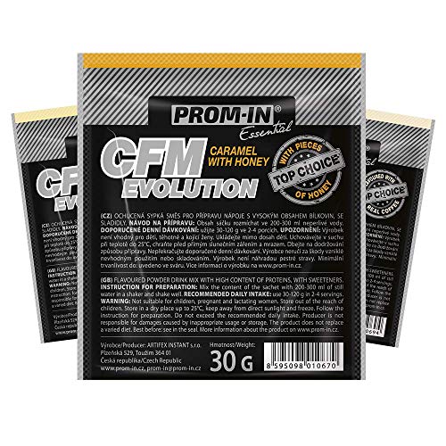 100% Whey protein / Proteína de suero de leche | Bebida de batido de polvo de proteína con alto porcentaje según el método CFM original | PROM-IN CFM Evolution TOP CHOICE (Latte macchiato, 30 g)