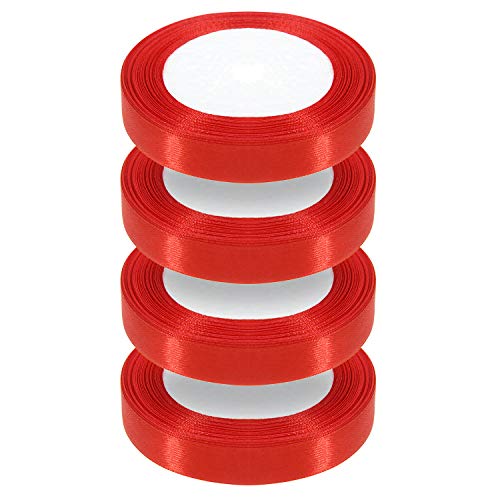 100 Yardas de Cinta de Satén Cinta de Embalaje de Regalo de Navidad para DIY Regalos (Rojo, 15 mm) 100 Yardas de Cinta de Satén Cinta de Embalaje de Regalo de Navidad para DIY Regalos (Rojo, 15 mm)