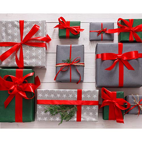 100 Yardas de Cinta de Satén Cinta de Embalaje de Regalo de Navidad para DIY Regalos (Rojo, 15 mm) 100 Yardas de Cinta de Satén Cinta de Embalaje de Regalo de Navidad para DIY Regalos (Rojo, 15 mm)