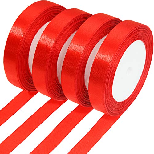 100 Yardas de Cinta de Satén Cinta de Embalaje de Regalo de Navidad para DIY Regalos (Rojo, 15 mm) 100 Yardas de Cinta de Satén Cinta de Embalaje de Regalo de Navidad para DIY Regalos (Rojo, 15 mm)