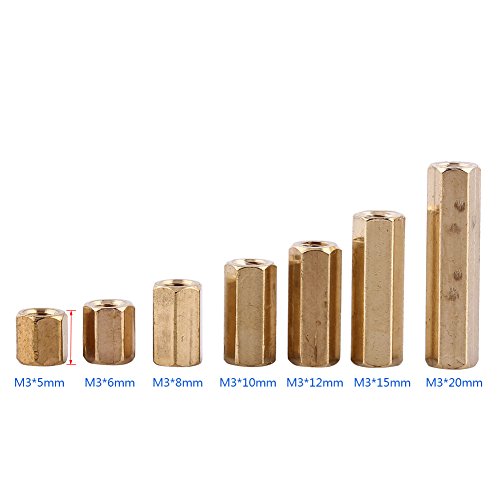 100pcs M3 Aislador Femenino de Latón Separador Hexagonal de Latón Separadores Roscados DIY para Placa Madre Separador de Aislamiento para Placa de PWB(M3*10) 100pcs M3 Aislador Femenino de Latón Separador Hexagonal de Latón Separadores Roscados DIY para Placa Madre Separador de Aislamiento para Placa de PWB(M3*10)