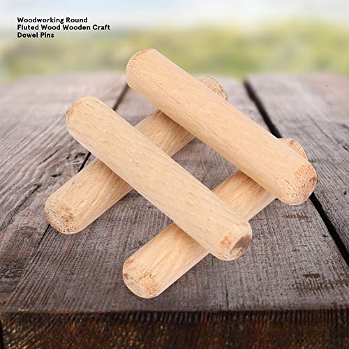 100Pcs Pasadores de Madera,M6 M8 M10 Tacos de Madera Redondos con Estrías con Extremos Biselados para Construcción de Juntas de Madera Fuerte(8 * 40mm)