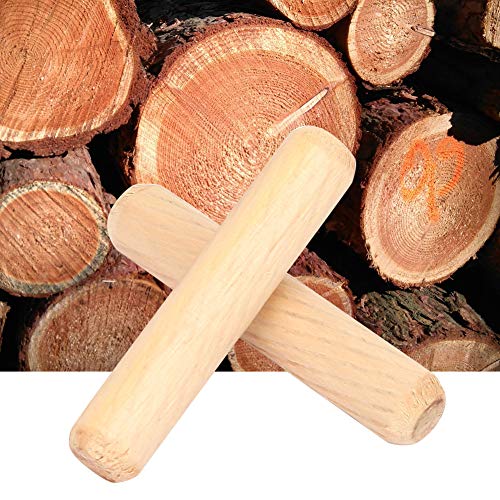 100Pcs Pasadores de Madera,M6 M8 M10 Tacos de Madera Redondos con Estrías con Extremos Biselados para Construcción de Juntas de Madera Fuerte(8 * 40mm)