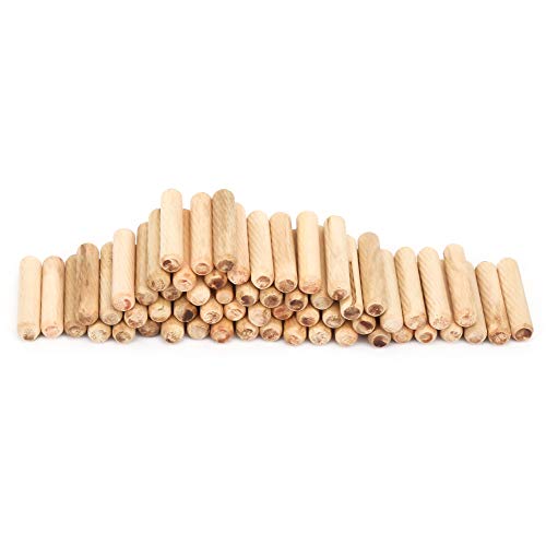 100Pcs Pasadores de Madera,M6 M8 M10 Tacos de Madera Redondos con Estrías con Extremos Biselados para Construcción de Juntas de Madera Fuerte(8 * 40mm)