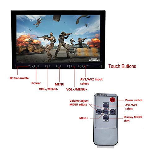 10.1 Pulgadas LCD Monitor, 1024x600 HDMI Pantalla con Control Remoto & Entrada de HDMI/Audio/VGA/AV/para PC,CCTV,DVR,DVD,Cámara de Seguridad 10.1 Pulgadas LCD Monitor, 1024x600 HDMI Pantalla con Control Remoto & Entrada de HDMI/Audio/VGA/AV/para PC,CCTV,DVR,DVD,Cámara de Seguridad