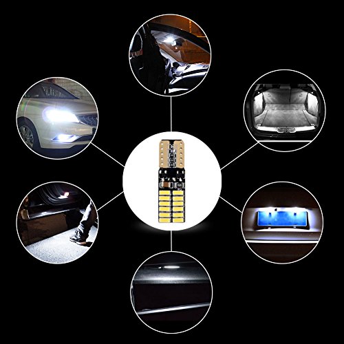 10pcs 194 W5W T10 led canbus no error Bombillas de cuña 24 leds 4014SMD Luces de posición Placa de la lámpara del coche Juego Interior del coche 6000k 12V (Blanco) 10pcs 194 W5W T10 led canbus no error Bombillas de cuña 24 leds 4014SMD Luces de posición Placa de la lámpara del coche Juego Interior del coche 6000k 12V (Blanco)