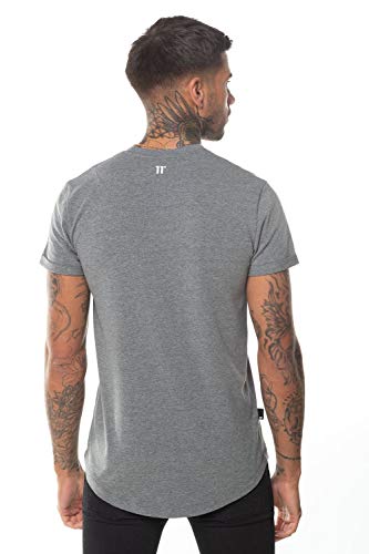 11 Degrees Camiseta Core Muscle Fit para hombre, color gris oscuro