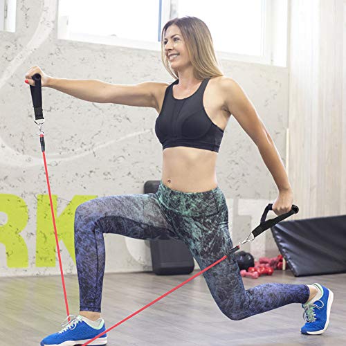 11 piezas para traje de yoga / fitness, pilates, suspensión, cuerda tensora, correa elástica para fitness, pilates, danza y gimnasia con bolsa de transporte