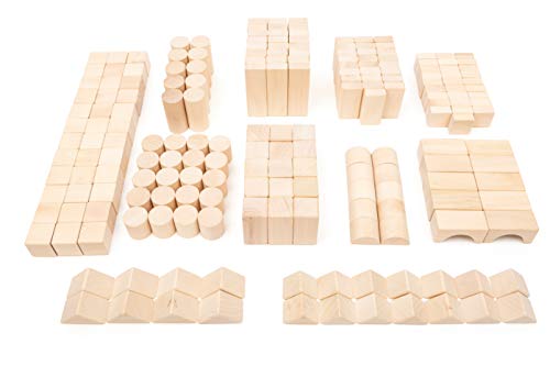 11397 Bloques de madera, small foot, juego de 200 piezas, incl. puentes, cilindros, triángulos, etc., desde 1 año , color/modelo surtido