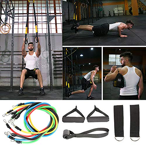 11PCS / Set Bandas de resistencia de látex Crossfit Training Ejercicio Tubos de yoga Cuerda de tracción Expansor de goma Bandas elásticas para deportes al aire libre en interiores Entrenamiento físico