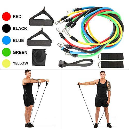 11PCS / Set Bandas de resistencia de látex Crossfit Training Ejercicio Tubos de yoga Cuerda de tracción Expansor de goma Bandas elásticas para deportes al aire libre en interiores Entrenamiento físico