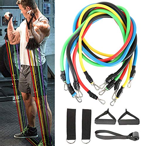 11PCS / Set Bandas de resistencia de látex Crossfit Training Ejercicio Tubos de yoga Cuerda de tracción Expansor de goma Bandas elásticas para deportes al aire libre en interiores Entrenamiento físico