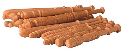 12 Bolillos madera haya mdl.5 para encajes- barnizado