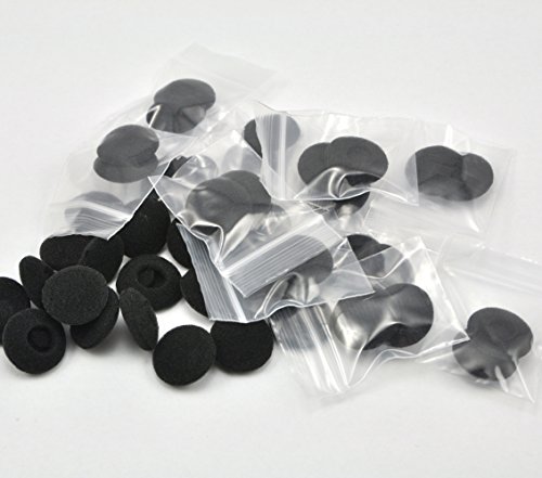 12 par (24 Piezas) Espuma Almohadillas Auriculares de Repuesto Esponja Fundas para Auricular (Negro)