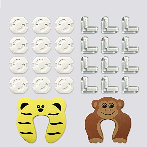 12 Protecciones para Esquinas + 12 Protector Enchufes + 2 Protectores Puerta, EJNOY 26 Pack Protecciones para Bebes y Niños con Adhesivo de 3M, Kit Protector Para Esquinas y Enchufes 12 Protecciones para Esquinas + 12 Protector Enchufes + 2 Protectores Puerta, EJNOY 26 Pack Protecciones para Bebes y Niños con Adhesivo de 3M, Kit Protector Para Esquinas y Enchufes