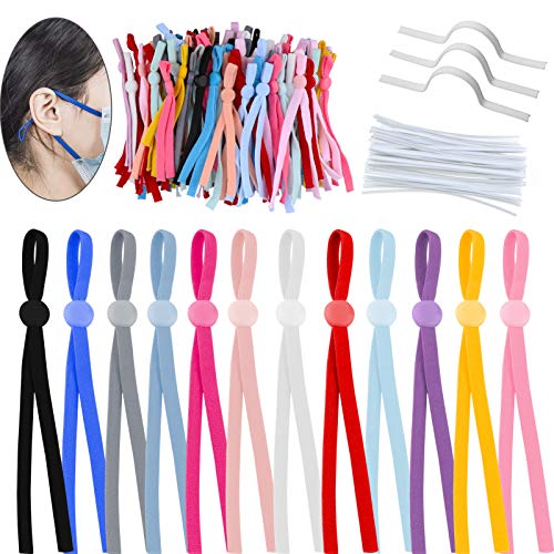 120 Piezas 5mm Cuerda Elastica, Plana Cintas elásticas para Costura y Manualidades DIY Cordon, Cordón Goma Elástico Bandas con Tiras de Aluminio para la Nariz y Hebilla Ajustable(Color Claro) 120 Piezas 5mm Cuerda Elastica, Plana Cintas elásticas para Costura y Manualidades DIY Cordon, Cordón Goma Elástico Bandas con Tiras de Aluminio para la Nariz y Hebilla Ajustable(Color Claro)