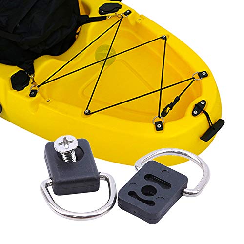 12PZ Kayak D Anillos Kayak Rigging D Rings Anzuelos en D para Aparejo de Pesca en Kayak Boat Rigging D Anillo Seguridad Tie Down Loop Accesorios de la Cubierta con Tornillos M6 para Barco Canoa Kayak