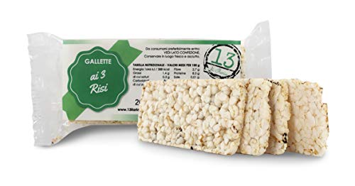 13 di Ilaria Tortitas de arroz Blanco, Negro y Rojo 100% Bio - 20 bolsitas Individuales de 20gr