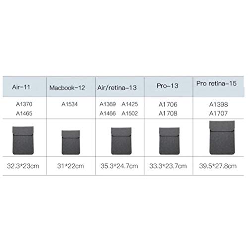 13 Pulgadas Funda Protectora Ordenador Portátil Maletín de Bolsa Compatible con 2018 MacBook Air 13/MacBook Pro 13 2016-2018/Surface Pro 6 5 4，Bolsa De Ratón Gris,MacBook Air 11" (31.6X20.5 cm)
