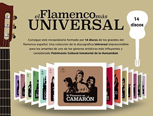 14 discos de música flamenco. El flamenco es ... UNIVERSAL. 14 CDs con los mejores artistas del cante flamenco, Camaron, Enrique Morente, José Mercé, Raimundo Amador, Carmen Linares, Pitingo, Bambino, El Lebrijano, Tomatito...