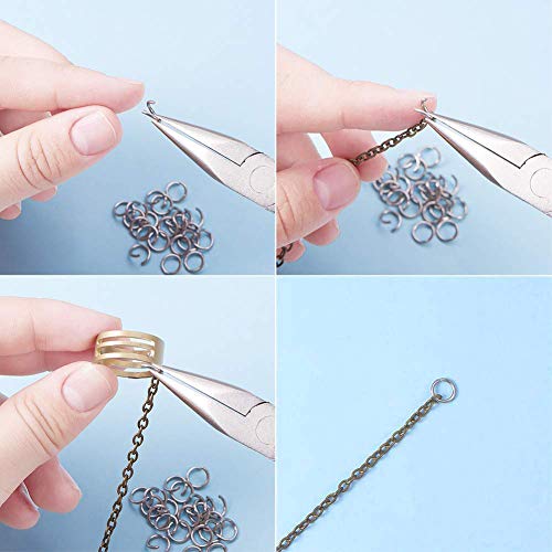 1500 Piezas Anillas Abiertas Anillas de Salto Accesorios de Fabricación de Bisutería para Collar Gargantilla Pulsera(Plateado) 4/5/6/7/8/10mm de diámetro, con una caja de plástico para llavero 1500 Piezas Anillas Abiertas Anillas de Salto Accesorios de Fabricación de Bisutería para Collar Gargantilla Pulsera(Plateado) 4/5/6/7/8/10mm de diámetro, con una caja de plástico para llavero